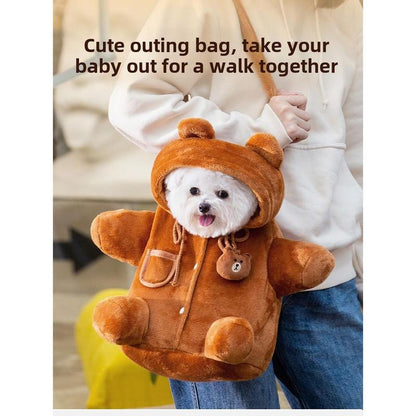 Cozy and Cute Dog Backpack for Autumn and Winter - Portable Windproof Pet Crossbody Bag