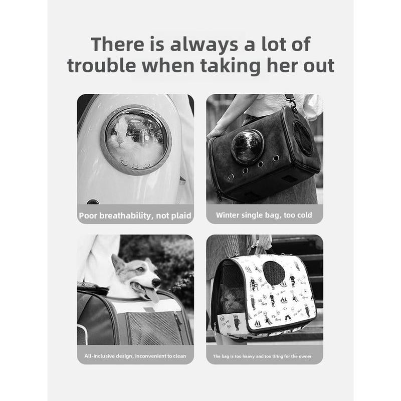 Cozy and Cute Dog Backpack for Autumn and Winter - Portable Windproof Pet Crossbody Bag